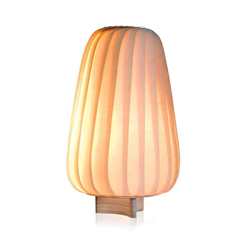 ST906 - Tischlampe aus Holzlamellen oder Papier
