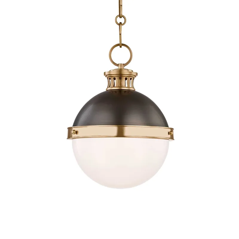 Latham - Hängelampe Kugel aus Glas und Bronze für Vintage Wohnzimmer