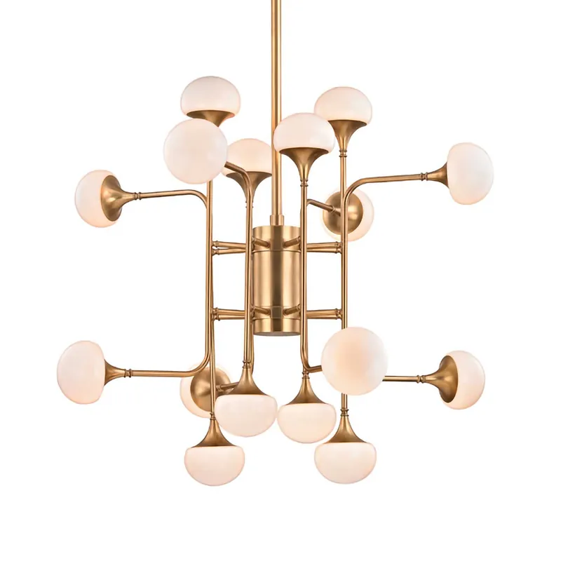 Fleming - goldene Messing-Hängelampe für schickes und elegantes Wohnzimmer
