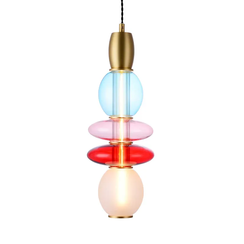Léonor - LED-Design-Hängelampe aus farbigem Glas