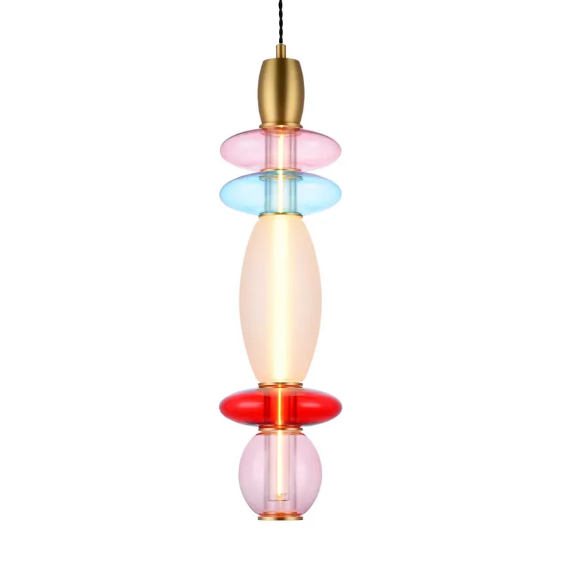 Léonor - LED-Kronleuchter aus farbigem Designglas
