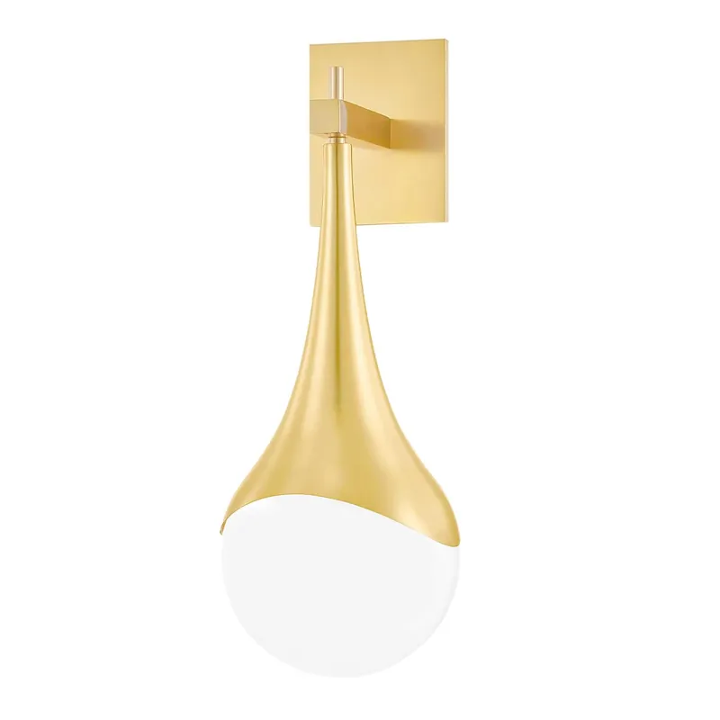 Ariana - Design-Wandleuchte goldene Tropfenform