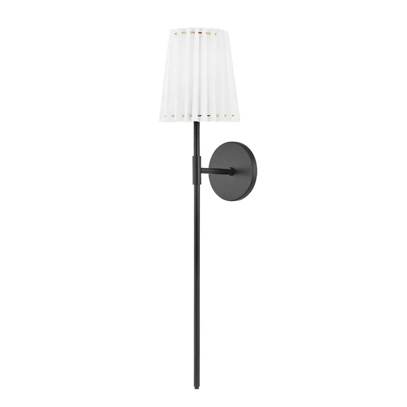 Demi - Große Vintage-Design-Wandlampe aus goldenem oder schwarzem Leinen