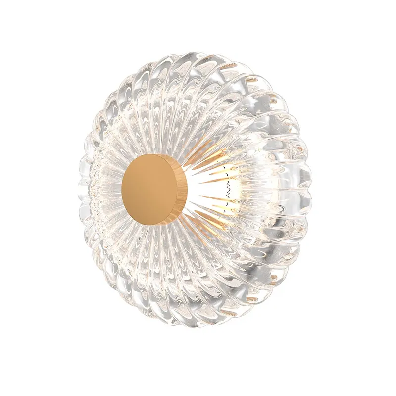 Amulet - Goldene Wandleuchte aus Glas für modernes Schlafzimmer