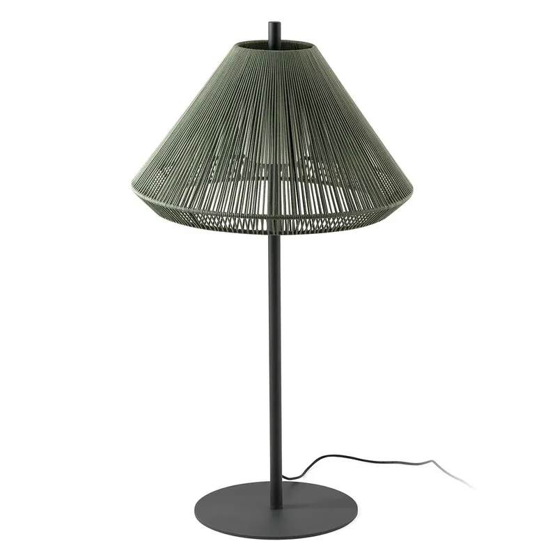 Saigon - Moderner Außen-Stehlampe mit geflochtenem Lampenschirm
