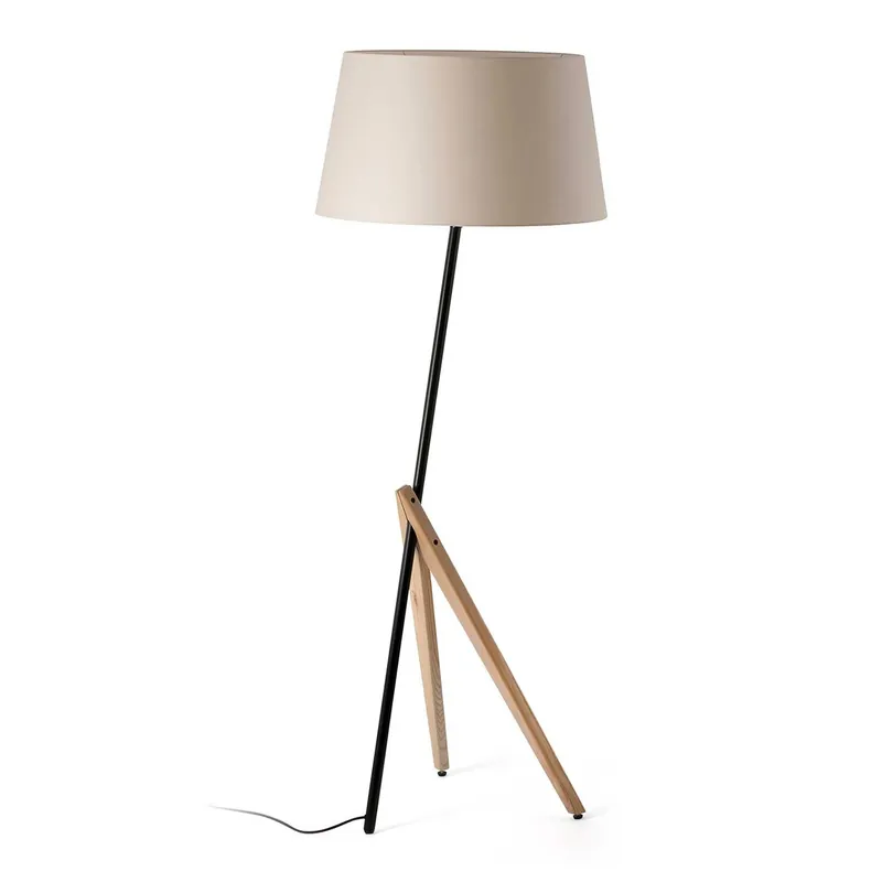Treewood - Stehlampe Dreibein Holz für modernes Wohnzimmer