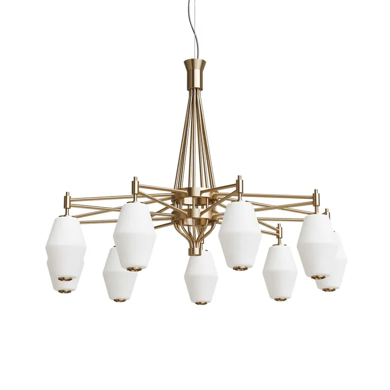 Dahl - Große XXL Design-Hängelampe für Art-Déco-Wohnzimmer
