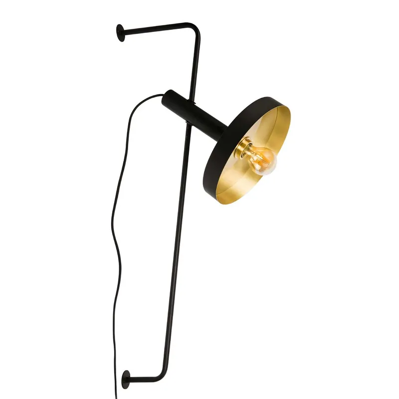 Whizz - Wandlampe aus goldenem Stahl im Art-Déco-Design