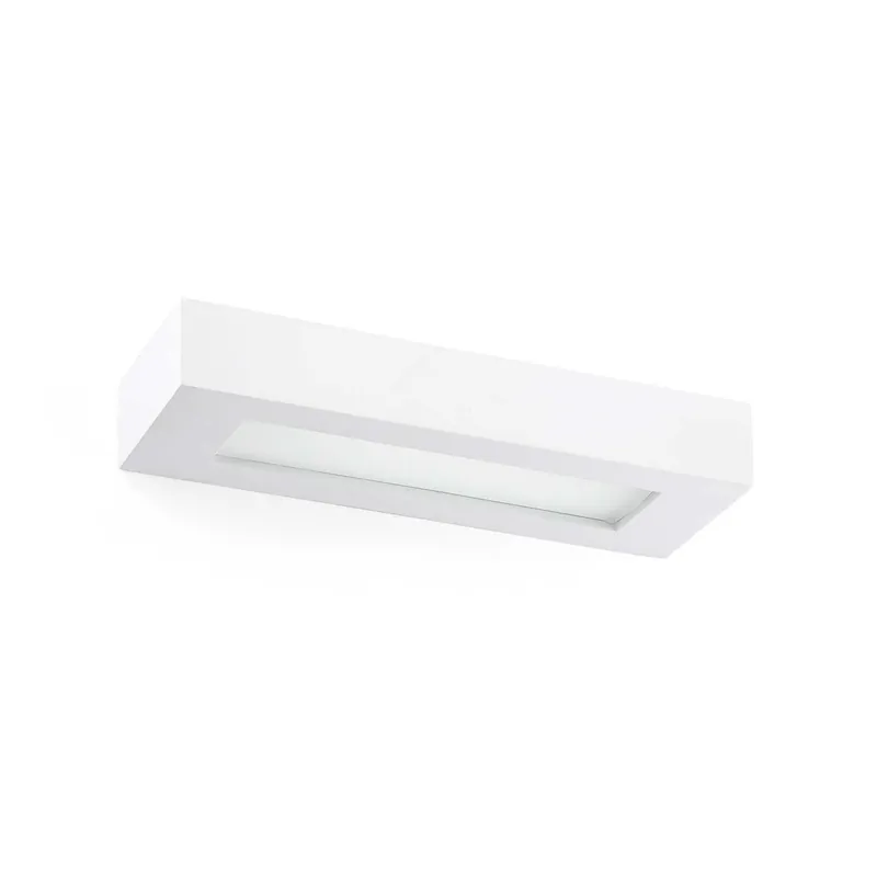 Olaf - Weiße Wandlampe aus Gips für Flur