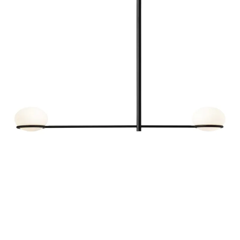 Coco Double - Design-Hängeleuchte aus Metall mit Kugel aus Acryl