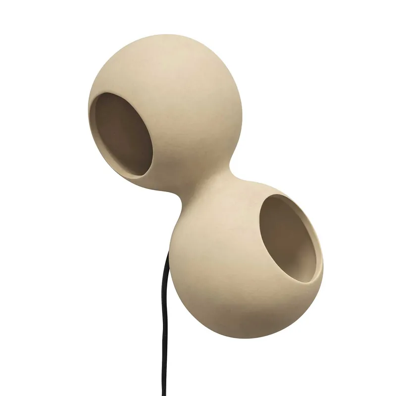 Le Deux Tisch - Design-Tischlampe aus Keramik in Sandfarbe