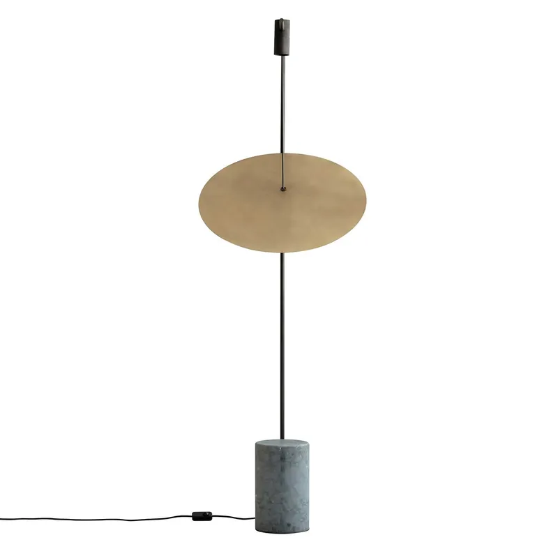 The Moon - Stehlampe aus Messing und Marmor für zeitgenössisches Wohnzimmer