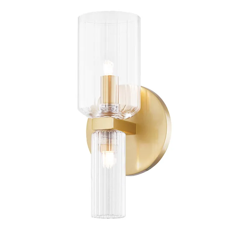 Tabitha - Wandlampe aus Glas und Messing im luxuriösen Design