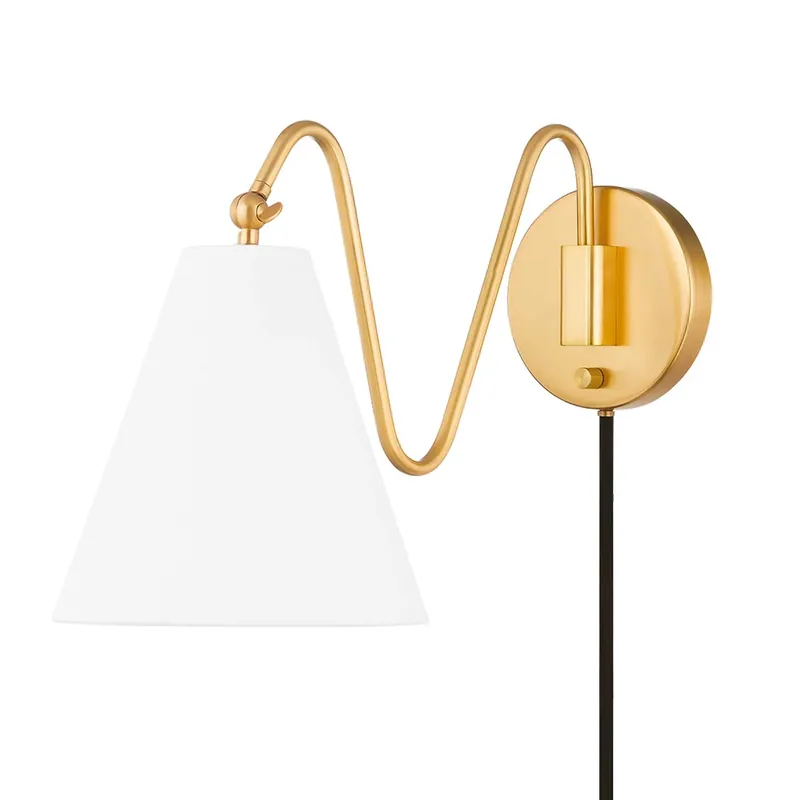 Onda - Art-déco-Wandlampe für das Schlafzimmer, schwenkbar mit Schalter