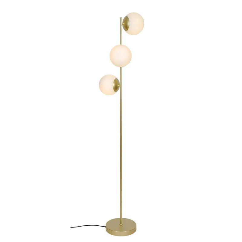 Lilly - Art-Déco-Stehleuchte aus Stahl mit Glaskugeln im Design