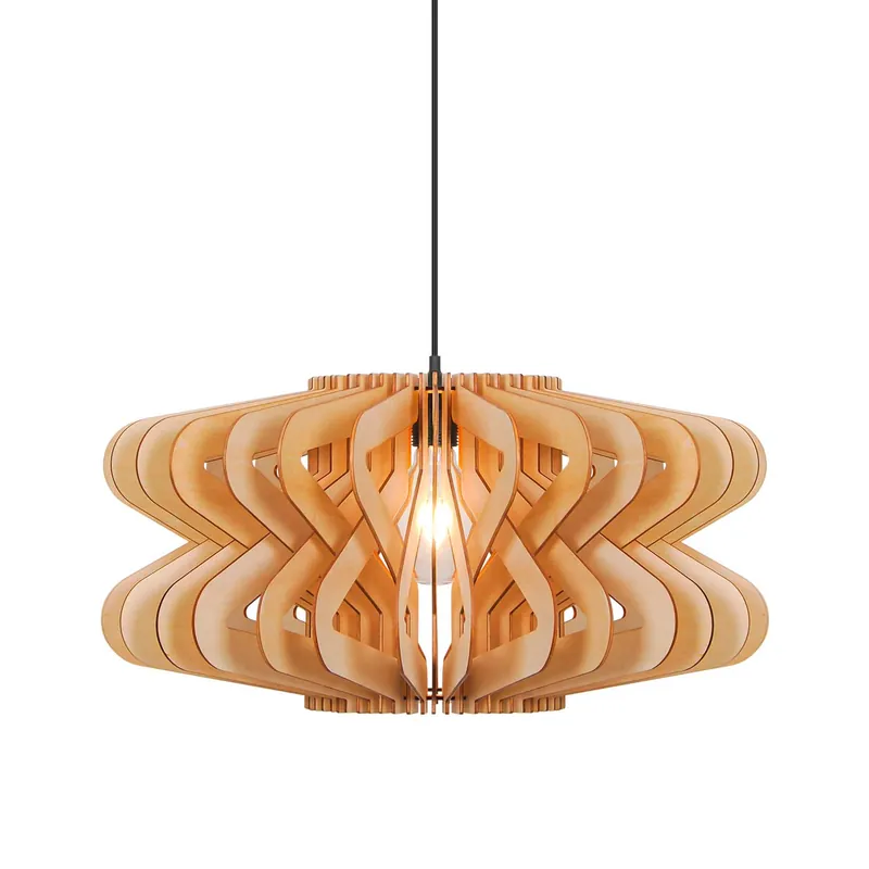 Manago - Design-Hängeleuchte aus Holzlatten für Wohnzimmer