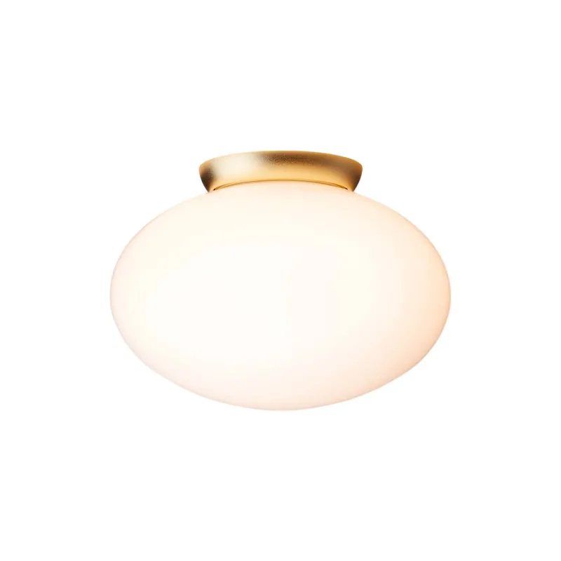 RIZZATTO 301 - White ellipse ceiling light in glass, design and cozy