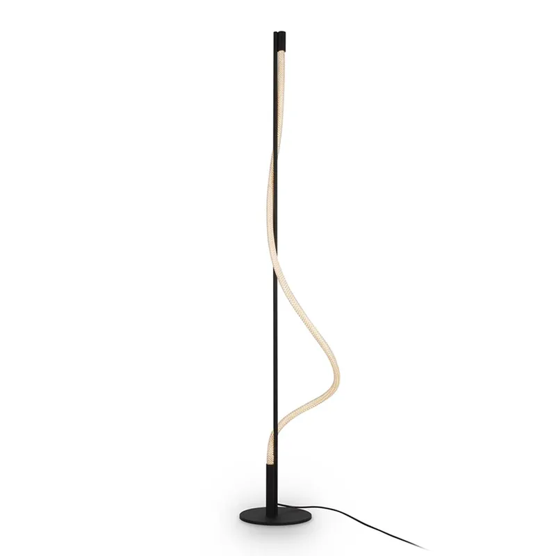 TAU - Floor lamp with integrated flexible LED tube, black and design