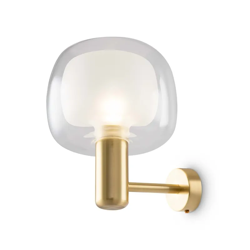 VISION - Art Deco golden mushroom wall sconce, double glass
