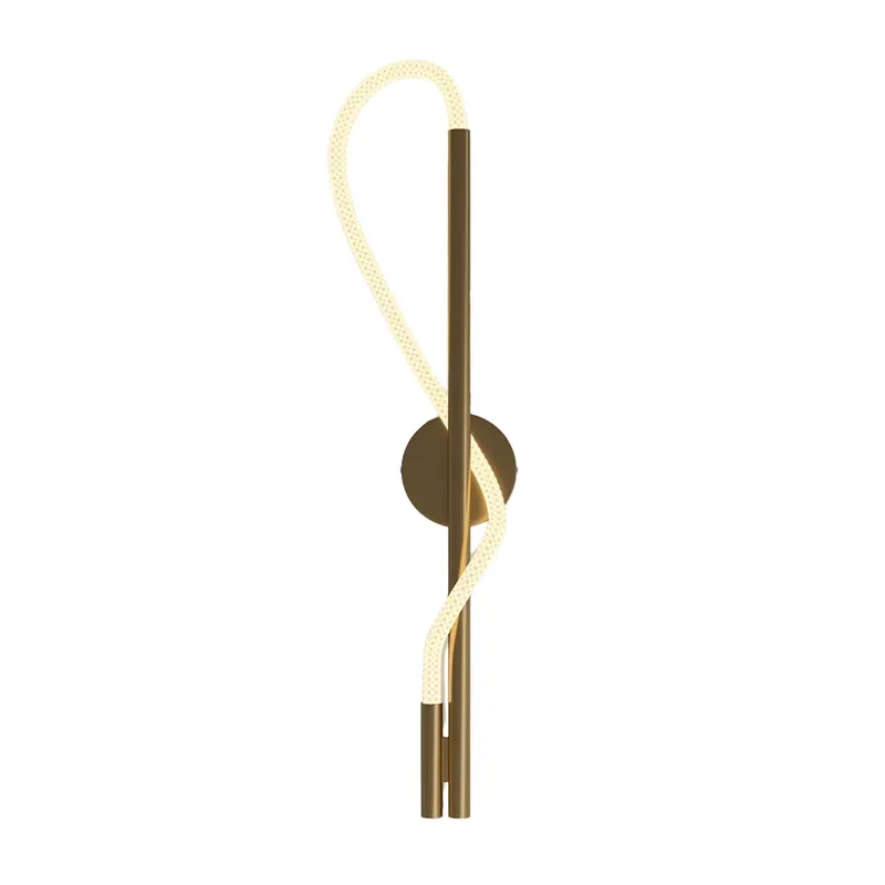 TAU - Wall sconce with integrated flexible LED tube, gold and design