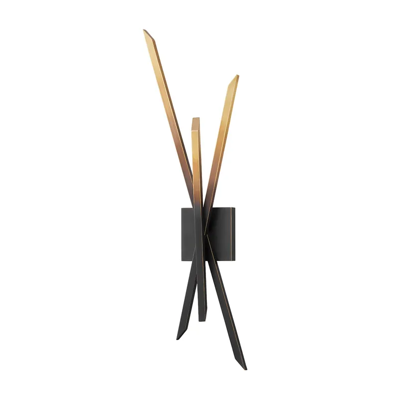 GANSEVOORT - Wall sconce in aged black and gold brass