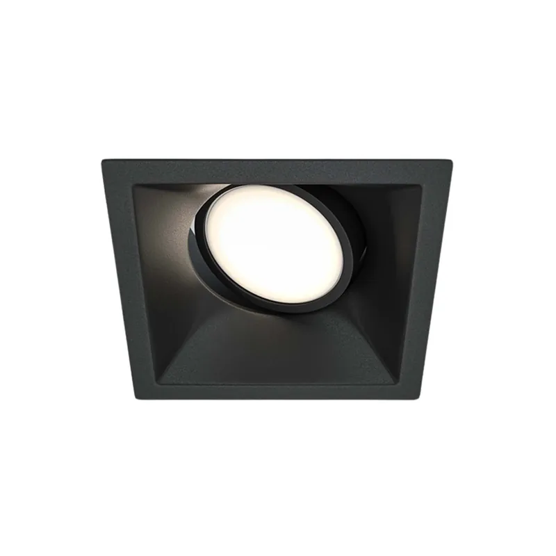 DOT - Modern square recessed spotlight in aluminum 90mm