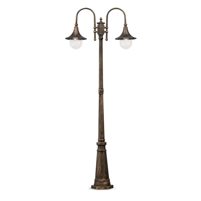 CIMA - Antique outdoor floor lamp in gray aluminum or aged brass
