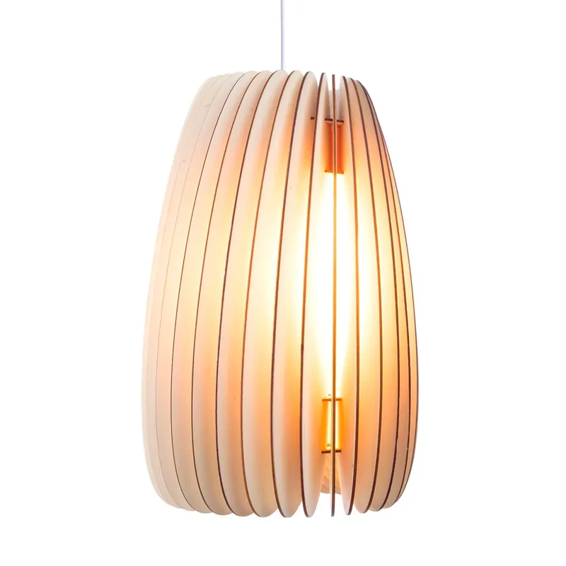 SERIES A SECUNDUM - Chandelier in Scandinavian poplar wood slats