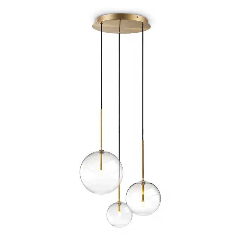 Equinoxe - Pendant light with clear glass spheres