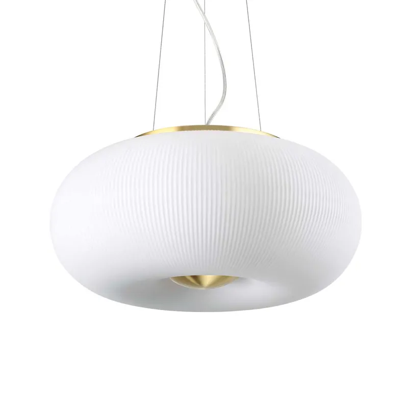 ARIZONA - Modern donut pendant light in white glass