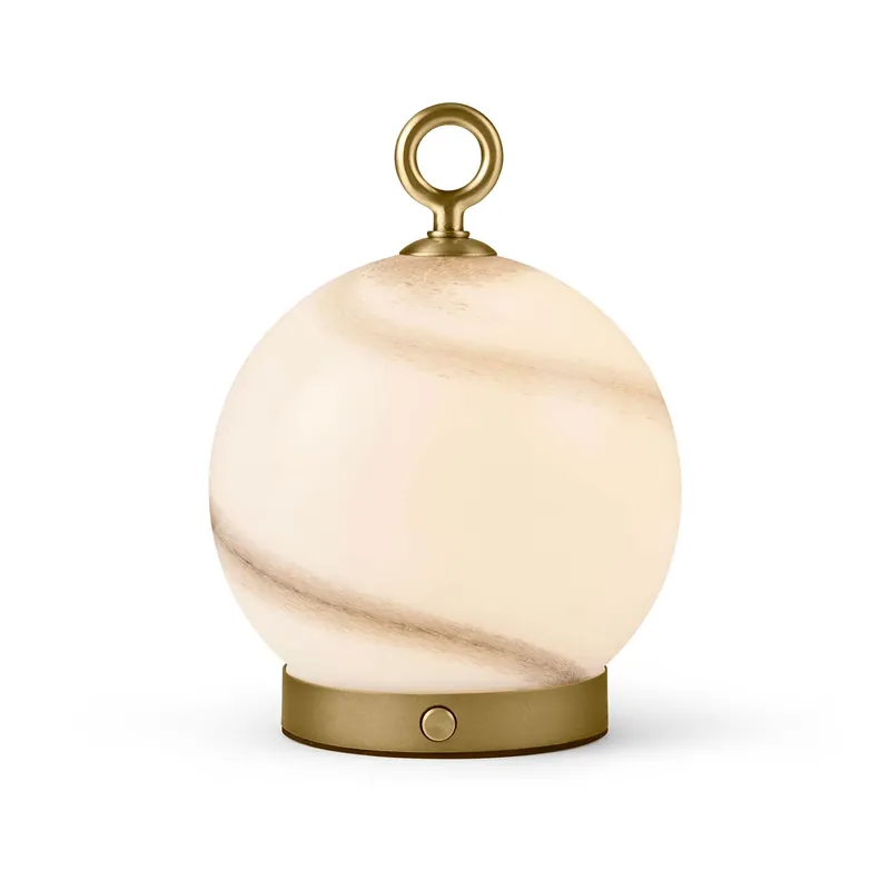 STOCKHOLM - Rechargeable lamp in glass with marble effect