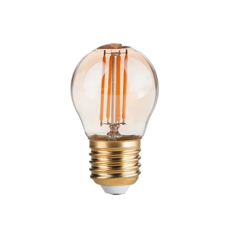 Set of 10 E27 LED filament amber bulbs small size
