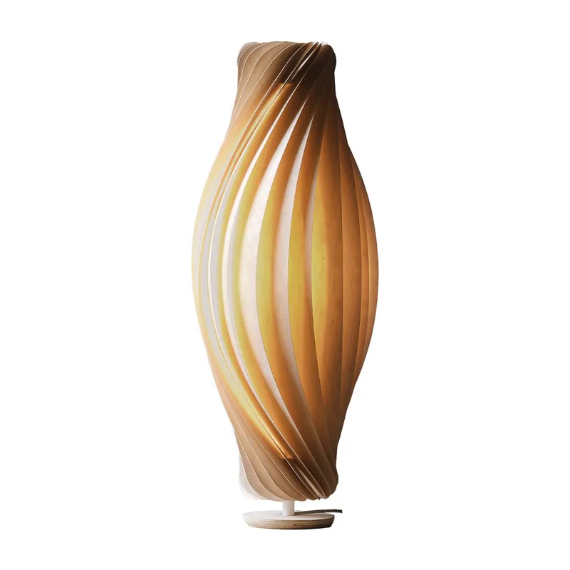 No.111 - Twisted table lamp in wooden slats design