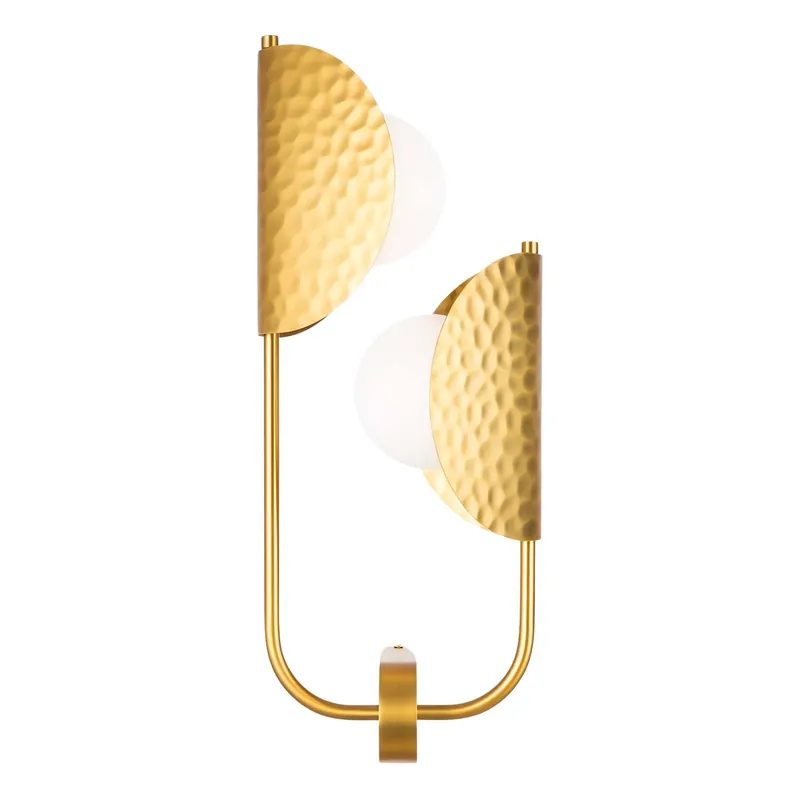 TROPIC - Art deco hammered brass wall sconce