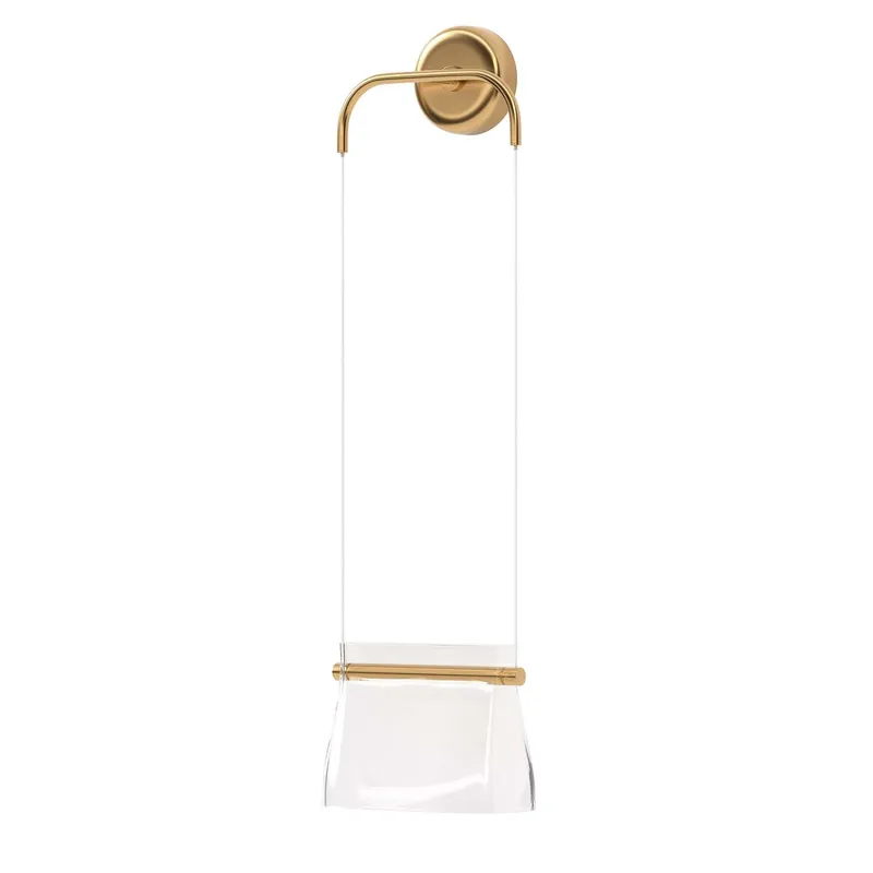 CABARET - LED wall sconce in golden metal design and glass