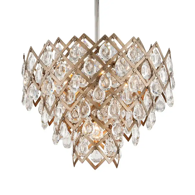 Tiara - Bronze chandelier with crystal pendants for living room