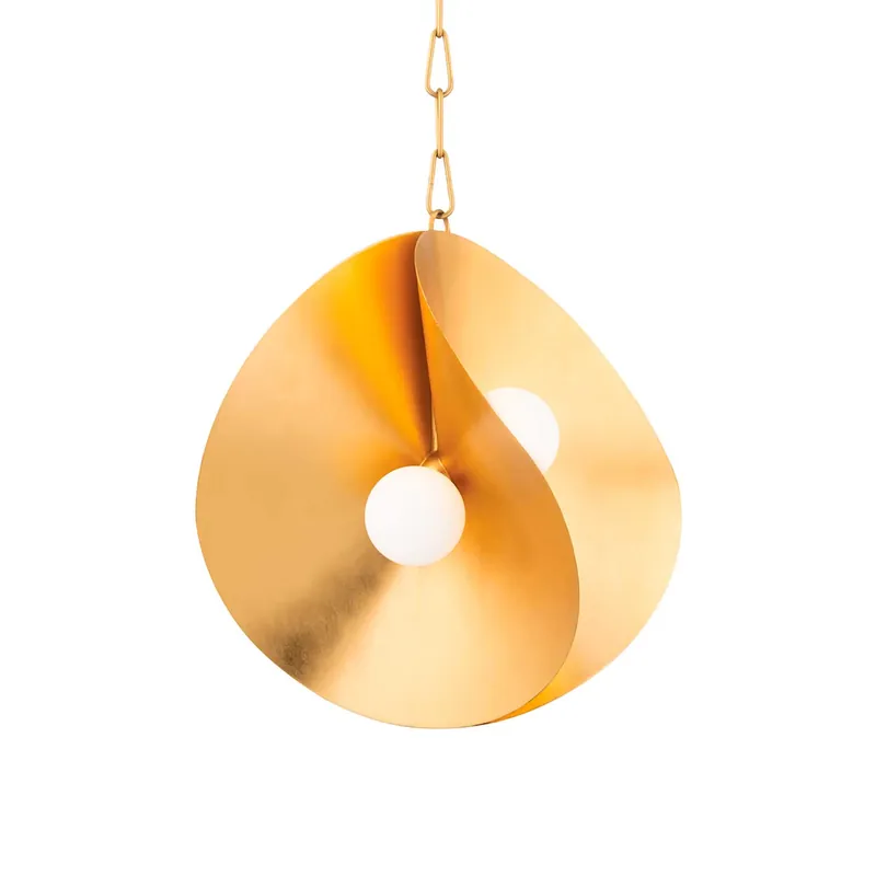 Peony - Round golden or silver design pendant light