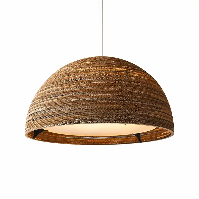 Scraplights Dome - XXL dome suspension lamp in recycled cardboard