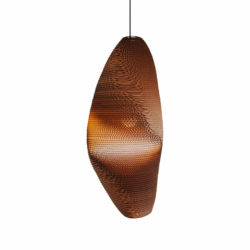 Scraplights Denny - High ceiling suspension lamp with cardboard design