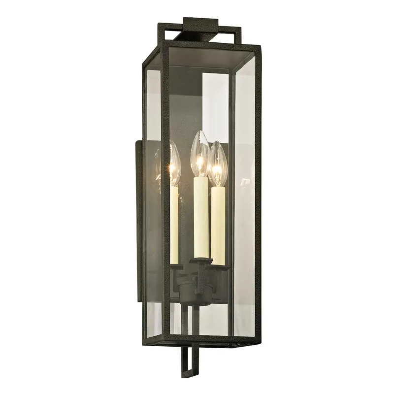 Beckham - Antique outdoor wrought iron wall sconce
