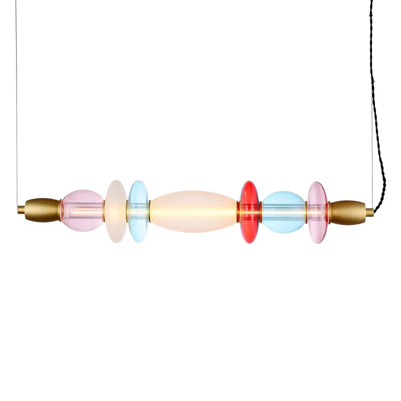 Léonor - LED tube pendant light in colored glass design