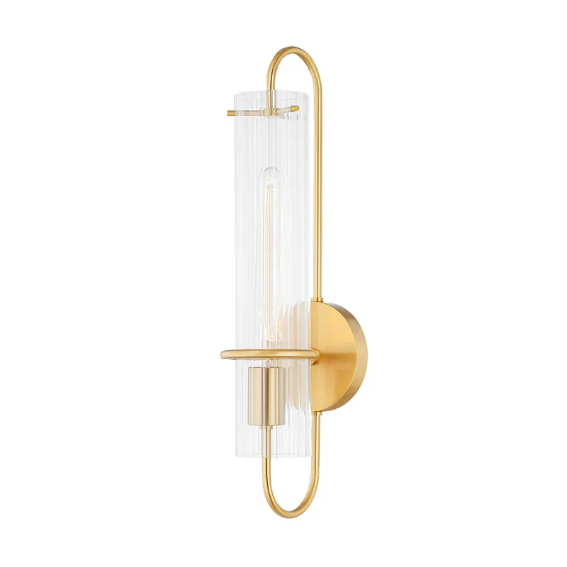 Beck - Design wall sconce hotel in golden or chrome glass