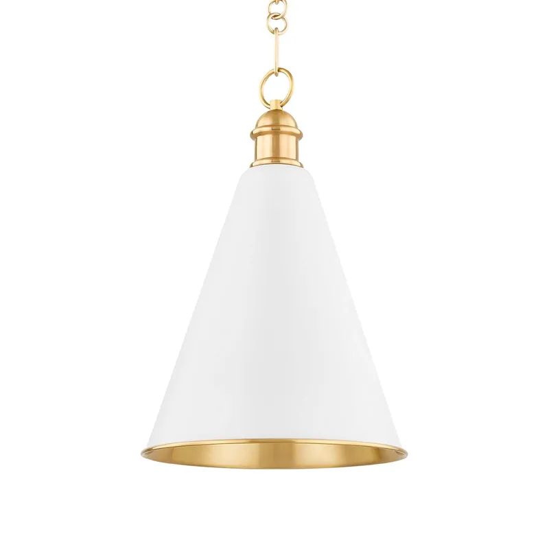 Fenimore - Vintage gold brass antique pendant light