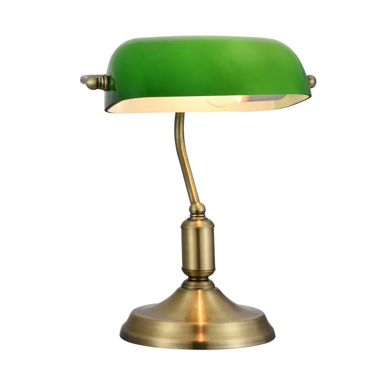Kiwi - Vintage green and brass desk lamp