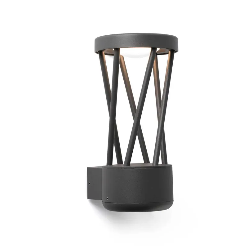 Twist - Modern dark gray outdoor LED wall light