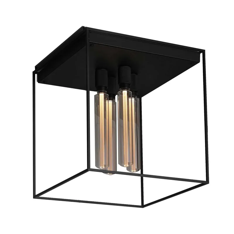 Caged 4.0 Cross - Metal and marble cage ceiling light for modern living room