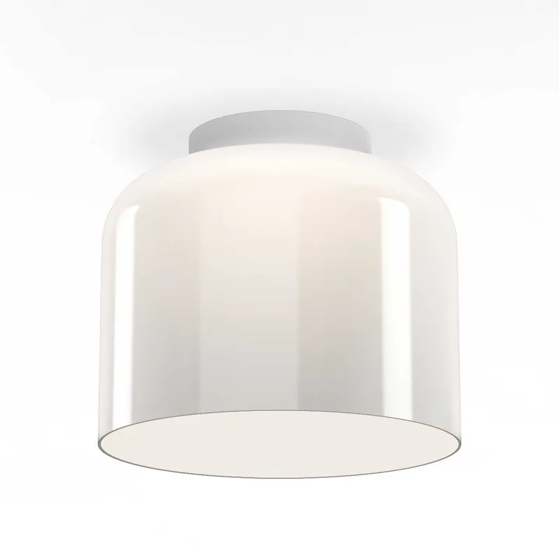 Totem - White glass ceiling light with dimmable LED