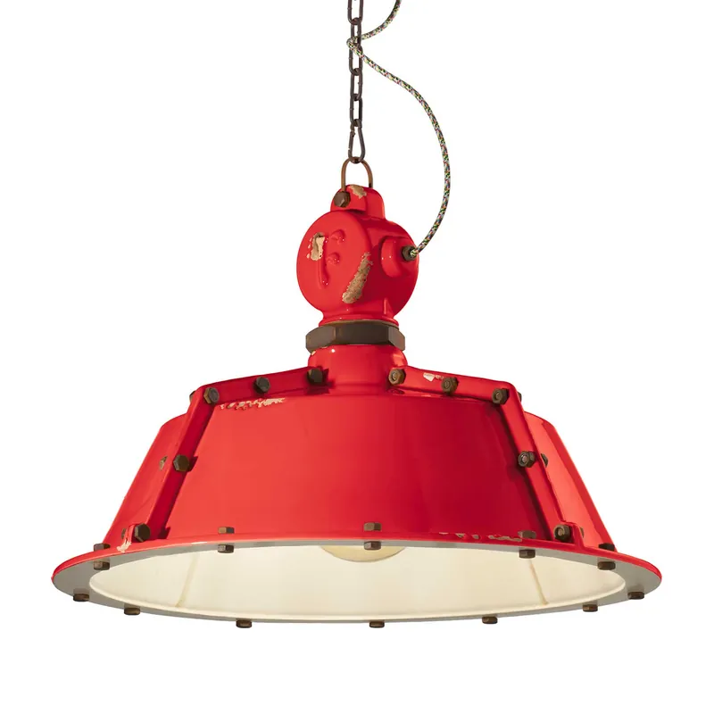 Industrial - Colored industrial chandelier for retro restaurant