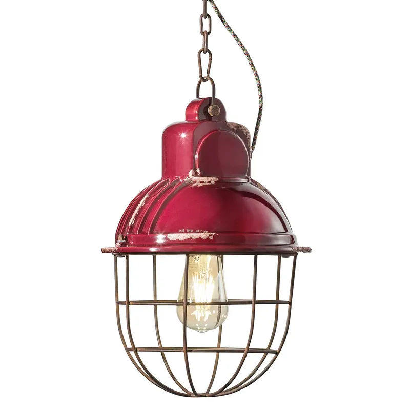 Industrial - Industrial pendant light in ceramic and steel