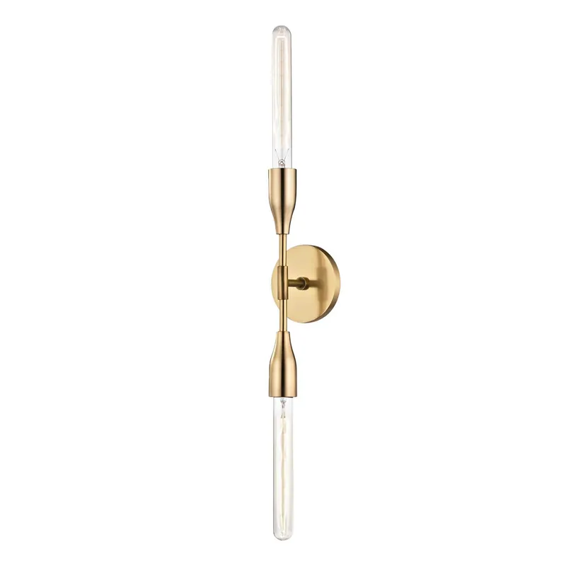 Tara - Glass and brass wall sconce for chic living room